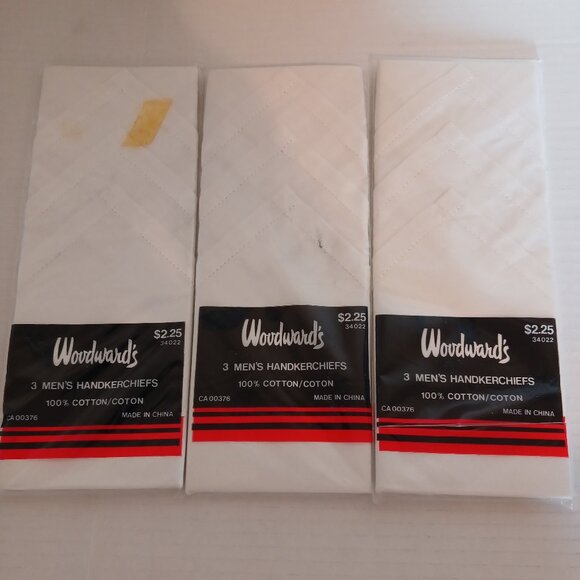NEW Woodward's Men's Handkerchiefs Bundle 100% Cotton 3 Packages of 3 - Picture 1 of 5